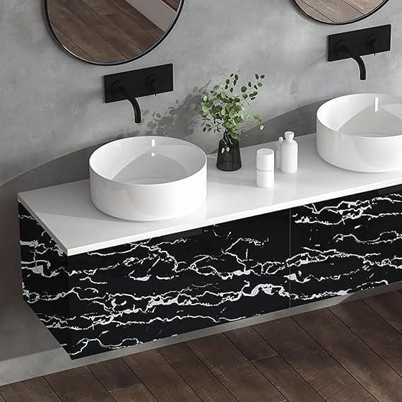 Black Marble Wallpaper Peel and Stick Waterproof (60X200) - Eazzy Store