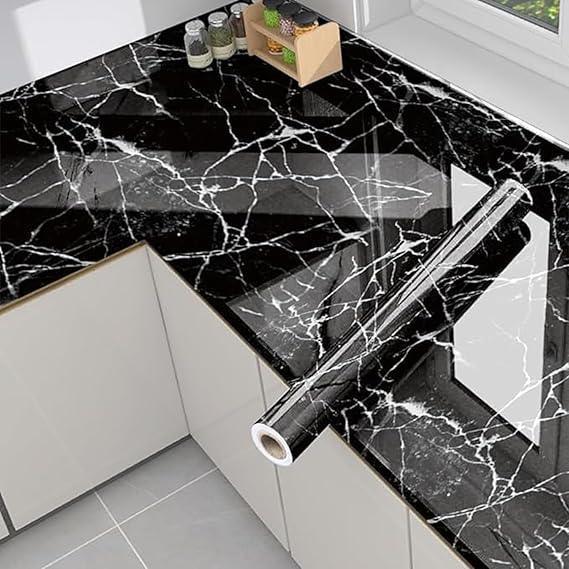 Black Marble Wallpaper Peel and Stick Waterproof (60X200) - Eazzy Store