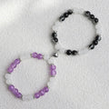 Flower Bead Heart-shaped Magnetic Buckle Couple Bracelet - Eazzy Store