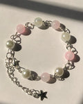 Handmade Y2K Coquette Aesthetic Pearl & Star Charm Bracelet