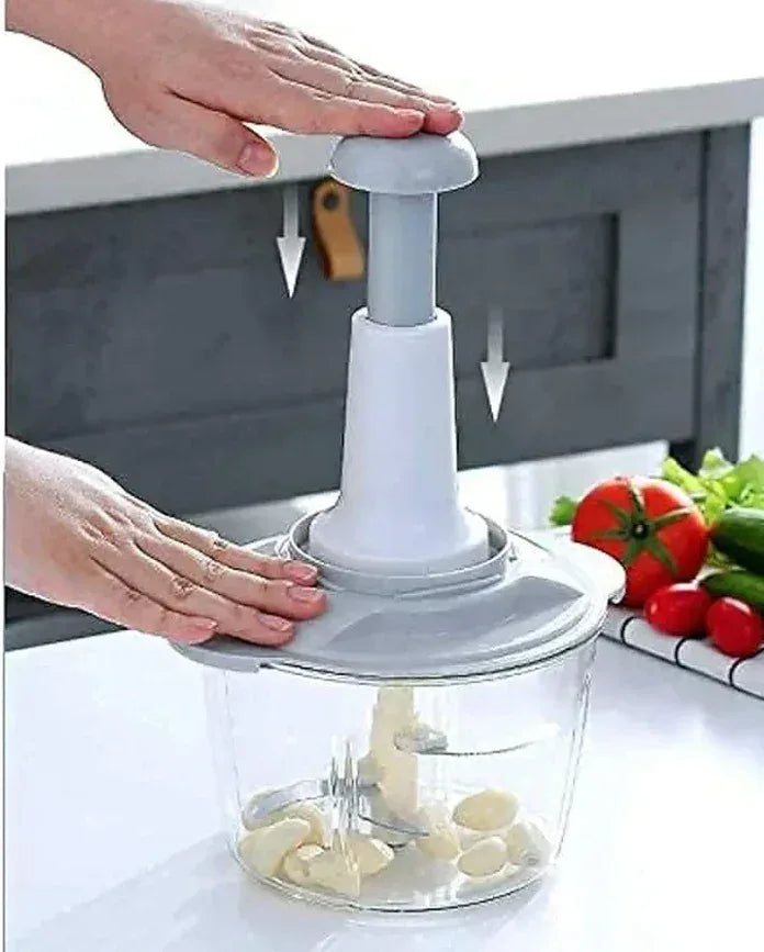 Hand Press Food Vegetable Chopper 1.5L - Eazzy Store
