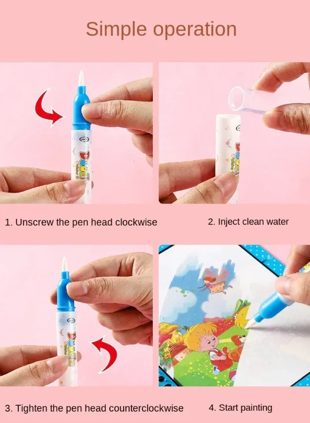 Magic Water Drawing Coloring Book - Eazzy Store