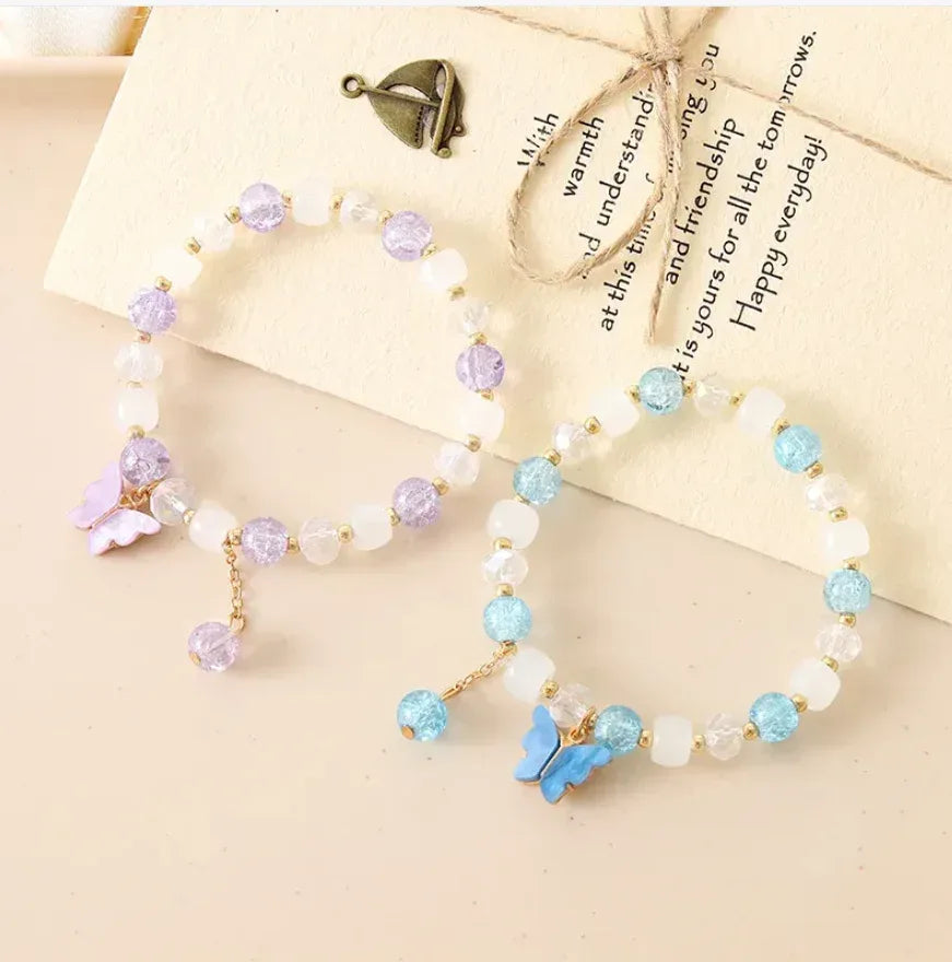 IG Style Sweet Butterfly Beaded Crystal Wholesale Bracelets - Eazzy Store