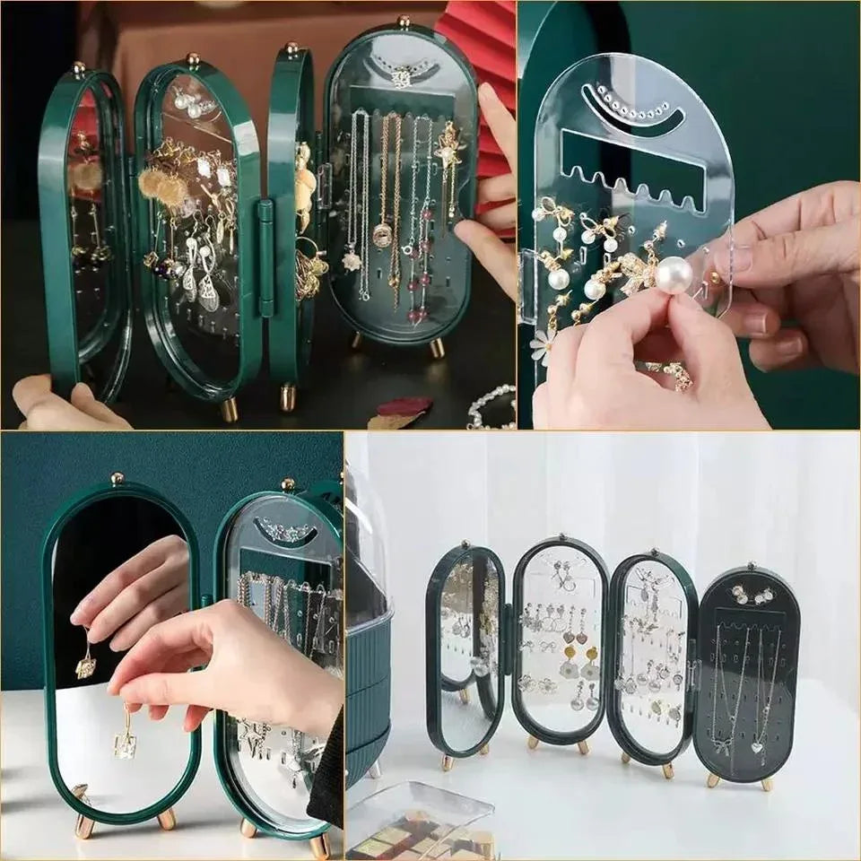 Foldable Jewellery Box with Mirror - Eazzy Store