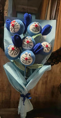 Doremon and Tulips Bouquet Perfect Gift for Blue Lovers - Eazzy Store