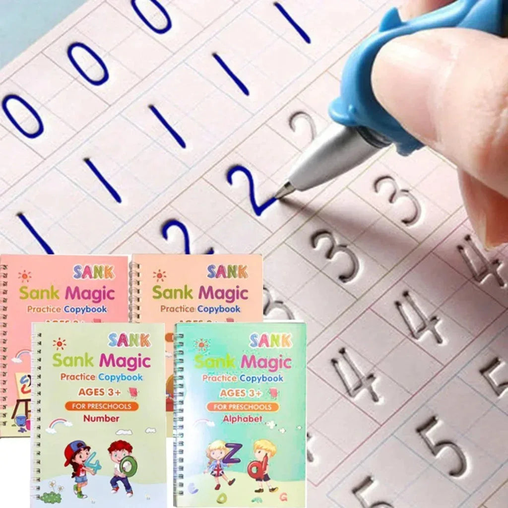 Sank Magic Practice Copybook Pen Preschools Kids 4-Pcs - Eazzy Store