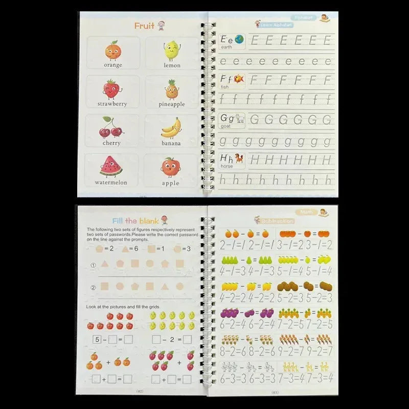 Sank Magic Practice Copybook Pen Preschools Kids 4-Pcs - Eazzy Store