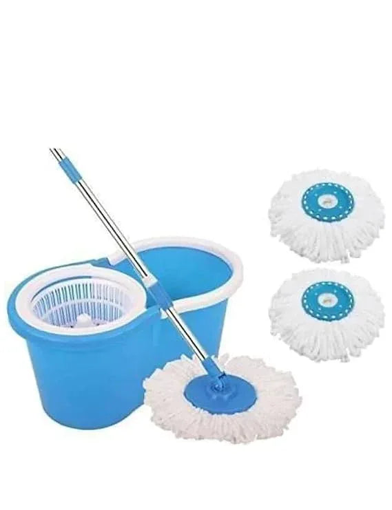 Plastic Spin Microfiber Mop with 2 Refills - Eazzy Store