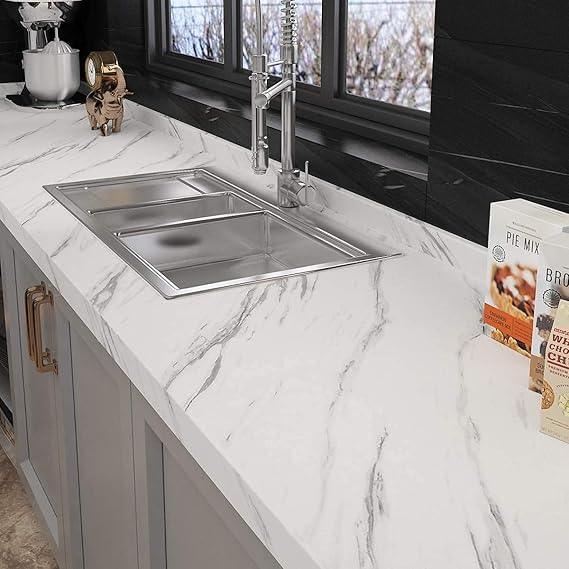 White Marble Wallpaper Peel and Stick Waterproof (60X200) - Eazzy Store