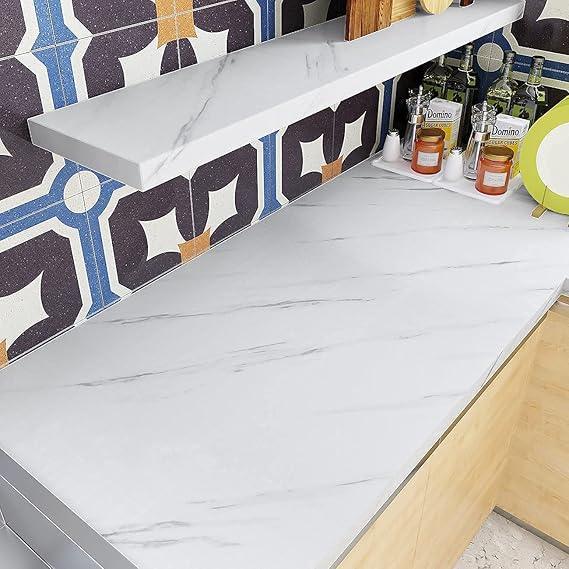 White Marble Wallpaper Peel and Stick Waterproof (60X200) - Eazzy Store