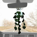 Leafy Hanging Crochet Basket For Car Rearview mirror decorations - Eazzy Store