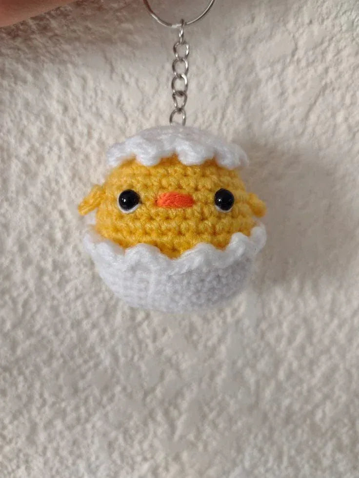 Handmade Crochet Chick Keychain – Cute & Colorful Key Holder and Bag Charm - Eazzy Store