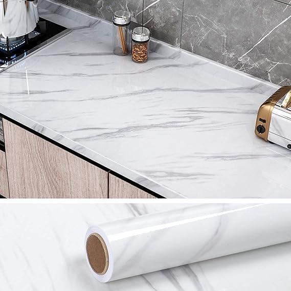 White Marble Wallpaper Peel and Stick Waterproof (60X200) - Eazzy Store